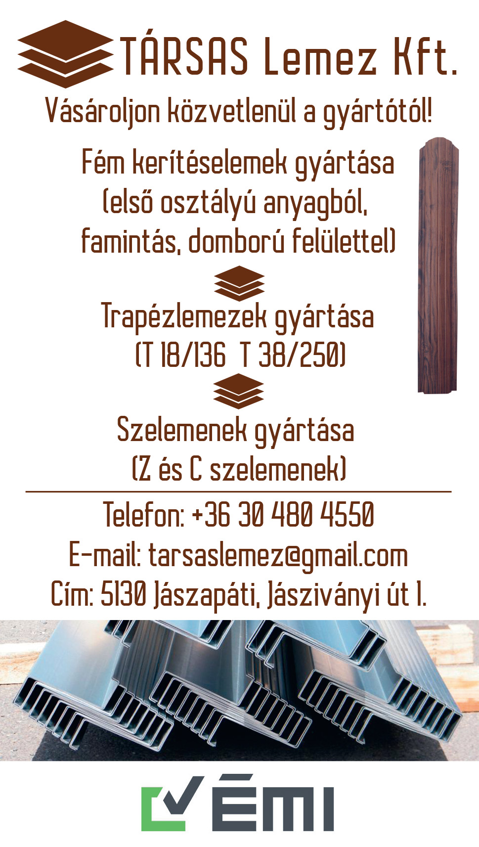 fém kerítésléc Eger